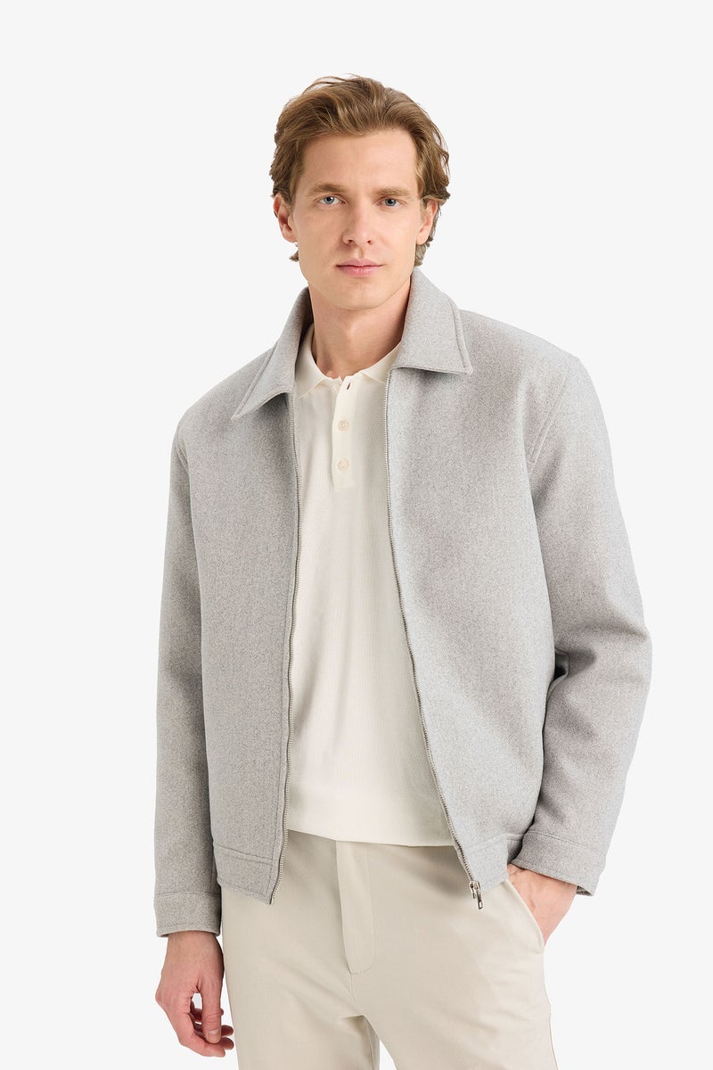 DeFacto Grey Man Shirt Collar Jacket Casual - Image 3